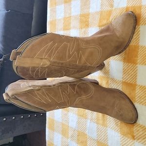 Frye Leather Brown Cowboy Boots